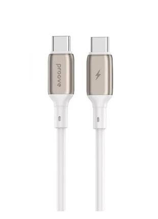 Кабель charge\otg proove flex metal type-c to type-c 100w 2.4a 1m white ccfm60002202