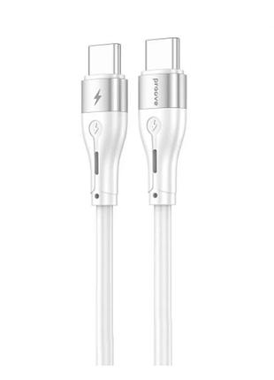 Кабель charge\otg proove soft silicone type-c to type-c 2.4a 60w 1m white ccso60002202