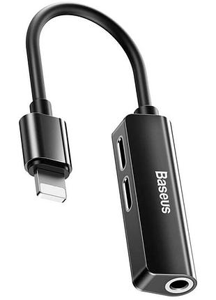 Переходник baseus l52 3-in-1 lightning to dual lightning 3,5mm aux
