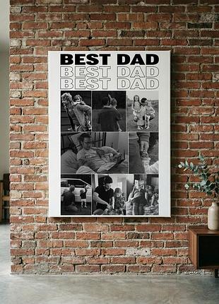 Картина на металі 30х40 см (а3) “best dad” — з незабутніми спогадами на фото