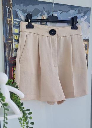 Шорты женские из вискозы zara, размер s, цвет сливочный, новые, замеры: длина-40см, пот-35см, поб-55см., стильные и комфортные.