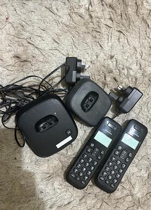 Радіотелефони dect alcatel e132 duo black з двома трубками.