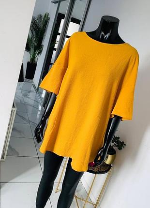 Горчичная свободная блуза/туника shein curve, размер uk 22 (3xl)