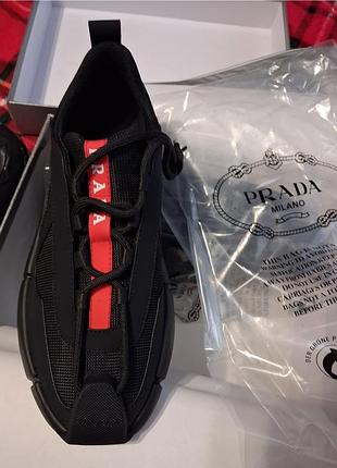 Кожанные кроссовки prada 7