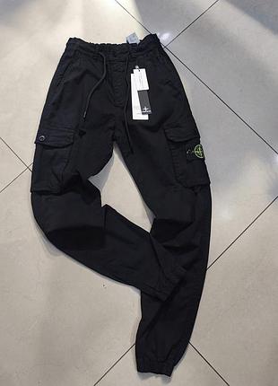 Спортивные штаны карго stone island коттон 34