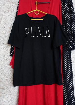 Спортивная футболка puma черная надпись