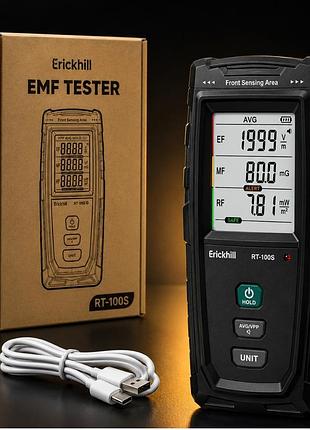 Детектор електромагнітного випромінювання erickhill rt-100s 3в1 emf вимірювач rf електричного та магнітного поля