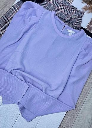 Нова літня блуза h&m xl пряма блуза тонка блуза з об’ємними рукавами лавандова