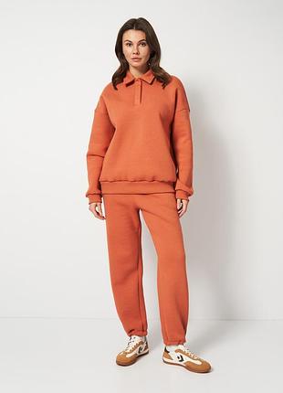 Костюм женский теплый мальта 25/ж619-14+25/ж618-14 xxl оранжевый