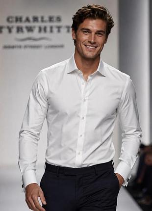 Сорочка чоловіча charles tyrwhitt біла м бавовна ( запонки)