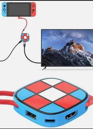 🎮 hdmi адаптер для nintendo switch oled/lite | 4k usb 3.0 type-c pd | портативная док-станция 2