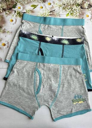 Трусики боксеры на мальчика с граффити (набор 3 шт.) primark р.140 см (9-10 лет)