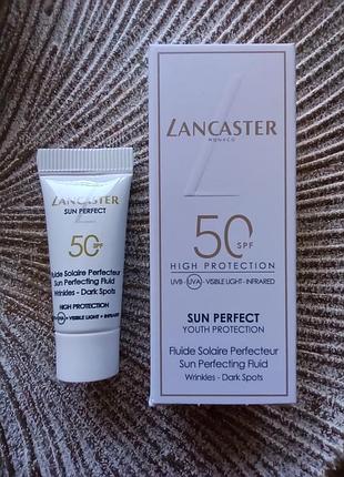 🤍оригинал солнцезащитный флюид против пигментных пятен lancaster sun perfect perfecting fluid spf 50 миниатюра ланкастер