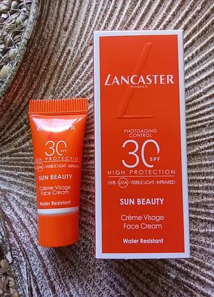 🏖️оригинал солнцезащитный крем для красивого загара лица lancaster sun beauty face cream spf 30 пробник ланкастер