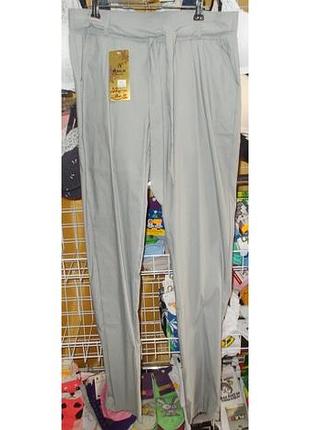Брюки летние с поясом серые 2xl-3xl полномерные