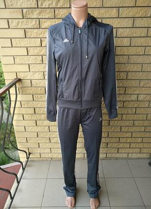 Костюм спортивный женский adids, турция серый, l.