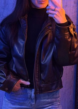 Куртка кожаная экокожа zara xs-s