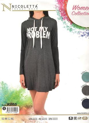 Туніка з капюшоном віскоза — not my problem nicoletta 83555
