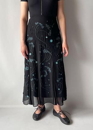 Шовкова вінтажна спідниця laura ashley