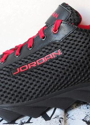 Jordan! летние черные мужские спортивные кроссовки сетка кожа 42,44,45 разм 44