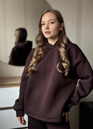 Костюм флисовый «верона/клеш» 2xl-3xl 50/52 коричневого цвета