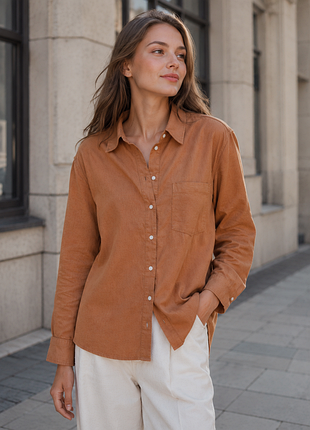 H&amp;m женская рубашка лён+хлопок