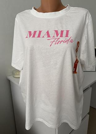 Жіноча футболка primark “miami florida” | нова з біркою розмір хл