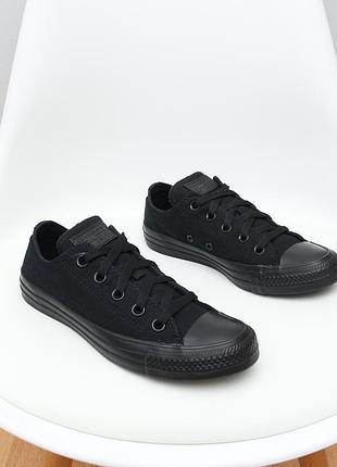 Чорні базові кеди конверс converse chuck taylor all star ox black monochrome оригінал розмір 36.5 (23 см)
