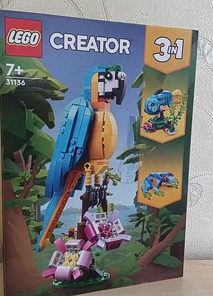 Конструктор lego, для детей 7+ лет экзотический попугай