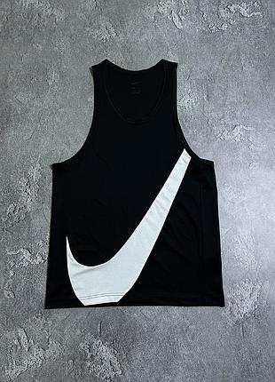 Чорна спортивна майка nike dri-fit розмір s/m оригінал як новий стан великий логотип