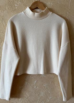 Кофта stradivarius розмір l укорочена бежева 5