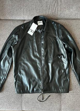 Рубашка верхняя мужская из искусственной кожи zara