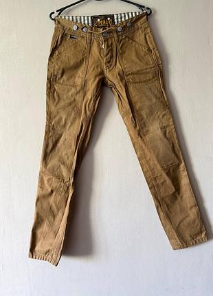 Винтажные плотные брюки superdry japan built в стиле карго / ворквеар (размер w26 l32)