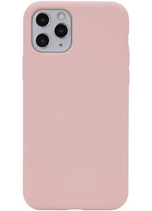 Силіконовий чохол silicone case full protective для apple iphone 11 pro max, захисна накладка pink sand