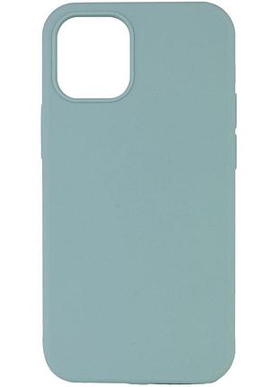 Силиконовый чехол silicone case full protective для apple iphone 12 pro max, защитная накладка turquoise