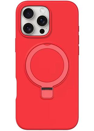 Чохол silicone case full protective with ring apple iphone 16 pro, силіконовий кейс з кільцем айфон 16 про red