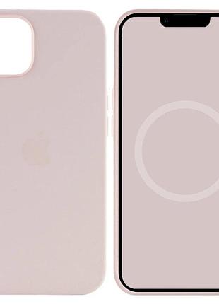 Силиконовый кейс magsafe case для iphone 15 pro с магнитом и анимацией при подключении айфон 15 про light pink