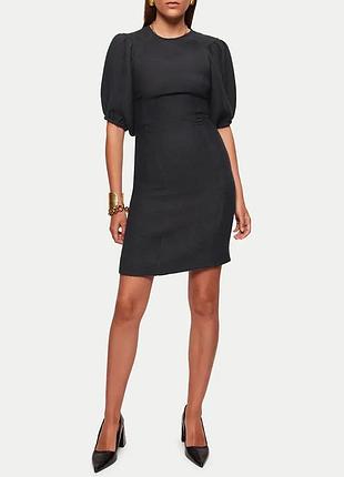 Jigsaw black crepe mini dress фактурна сукня-футляр міні готична готическая