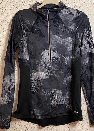 [xs] женская спортивная кофта champion dark floral athletic sweater 1/2 zip