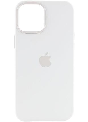 Силіконовий чохол magsafe case для iphone 12 pro max з магнітом і анімацією при підключенні айфон 12 про макс white