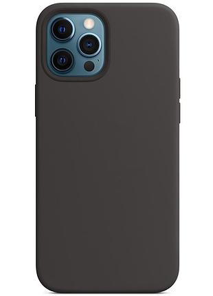 Силиконовый кейс magsafe case для iphone 12 pro / iphone 12 с магнитом и анимацией при подключении айфон 12 про / айфон 12 black