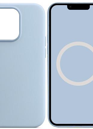 Силиконовый кейс magsafe case для iphone 14 pro max с магнитом и анимацией при подключении айфон 14 про макс sky