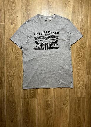 Футболка levi's сіра з логотипом, розмір m