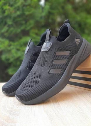 Adidas slip-on lite flow тапкі мокасіни сліпони чорні та сірі