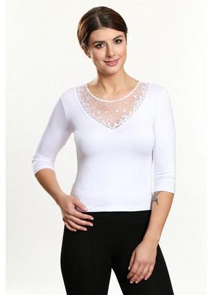 Eliza біла блузка 3/4 рукав віскоза тмviolana, польща 3xl