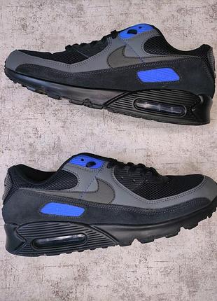 Кроссовки nikeair max 90'black hyper royal оригинал найк аир макс черные