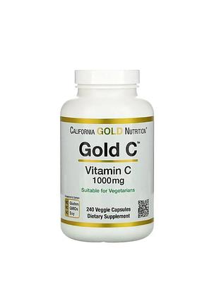Витамин с кalifornia gold nutrition gold c vitamin c 1000 мг, 240 капсул (сша)