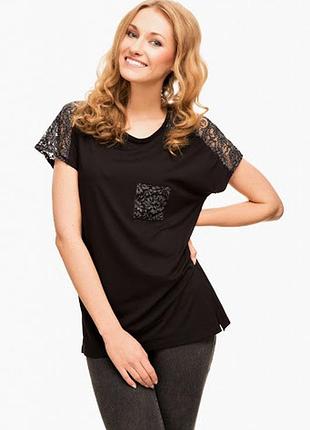 Lynn чёрная широкая блуза короткий рукав тмviolana, польша m