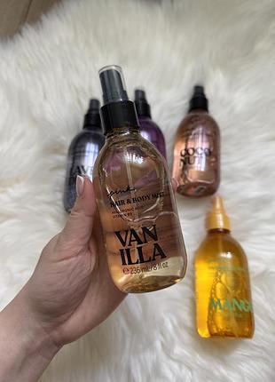 Спрей для тіла та волосся vanilla від pink