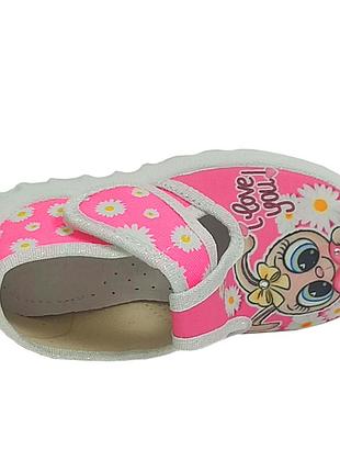 Текстильні тапочки капчики валді waldi даша ромашки смєнка дівчинці дивчинки, р. 21,24